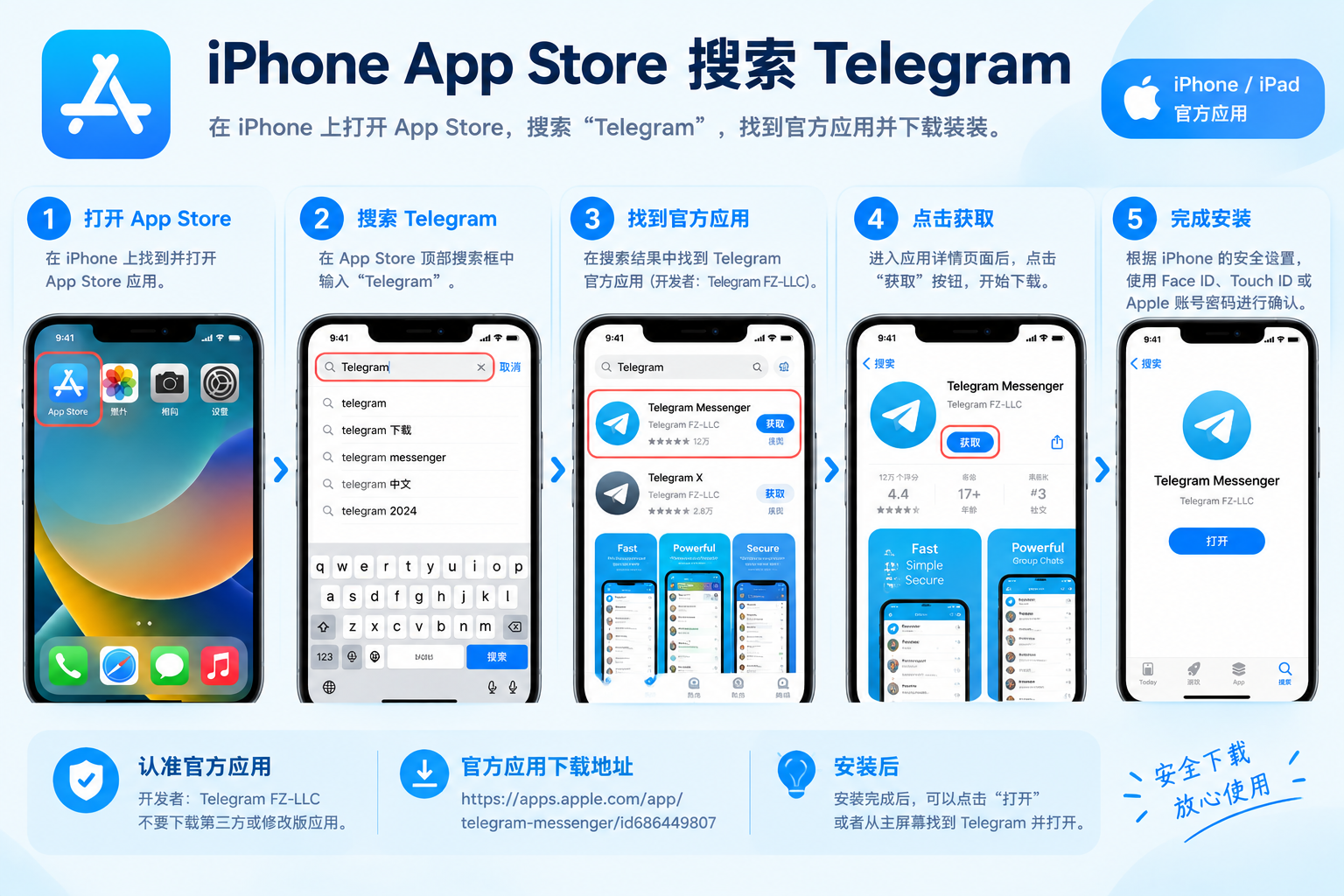 iPhone App Store搜索Telegram